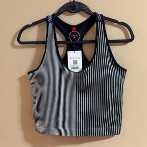 Wilson Black & White Striped Racerback Sports Brami XL